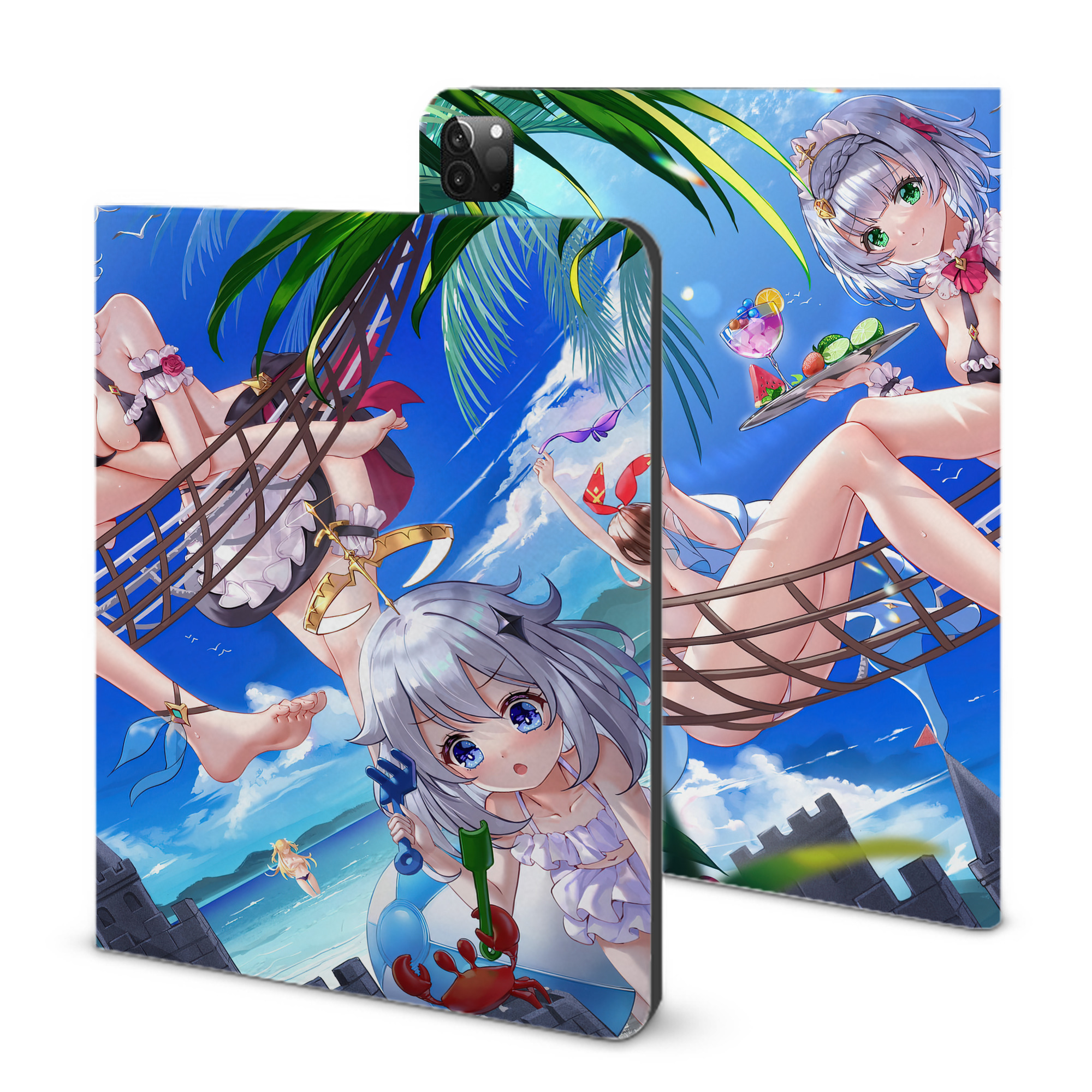 げんし神 genshin IPadケース ペンホルダー付き ブックスタイルデザイン